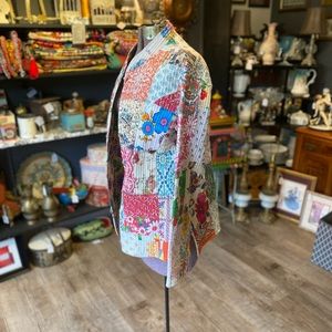 Handmade Kantha Ladies Quilted Jacket Hand Sewn Cotton Size XXL